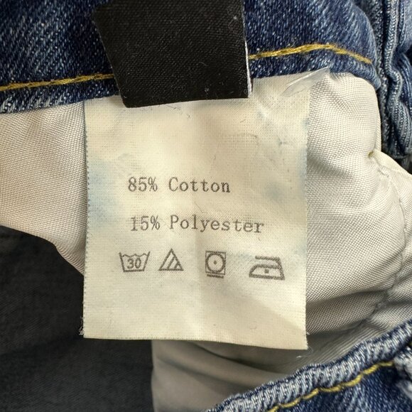 Shein Distressed Relaxed Straight Women's size 4 Dark Wash Blue Denim Jeans - Picture 4 of 5